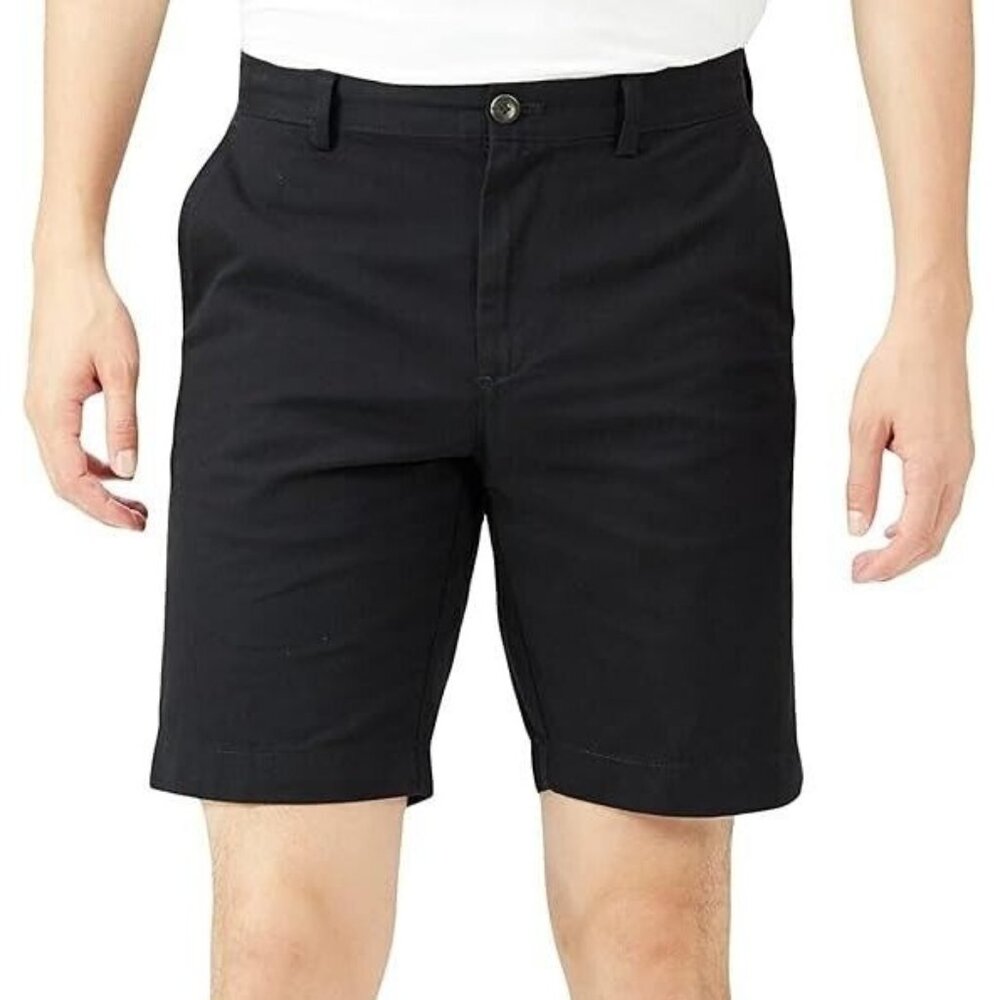 Amazon Essentials Slim-Fit 9" Stretch Chino Short 100% Cotton Black Size 34